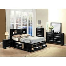 DAE Furniture Ireland Wood 5-Piece Bedroom Set Bed w/Storage, Chest, Dresser, and 2 Nightstands