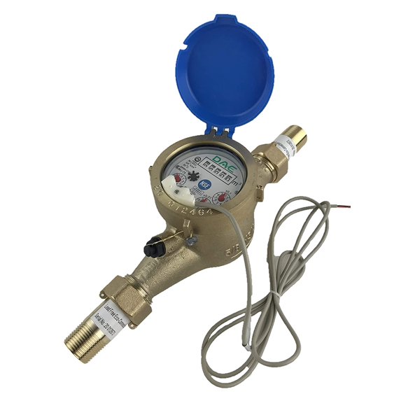 DAE MJ-75m NSF61 Lead Free Potable Water Meter, 3/4" NPT Couplings, Cubic meter, Pulse Output