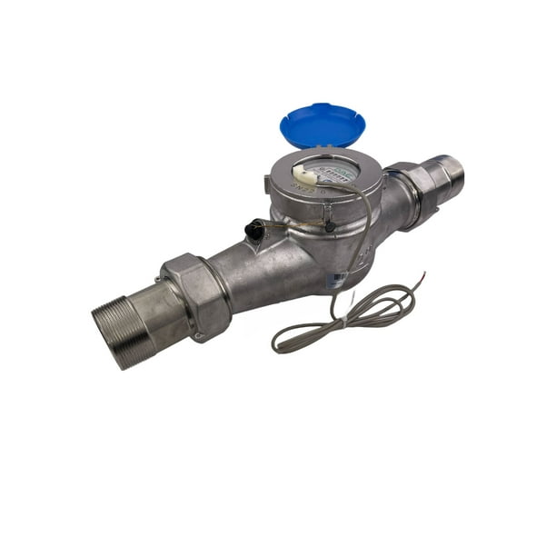 DAE MJS-200 2" NSF61 Lead Free Stainless Potable Water Meter, Pulse Output + Couplings, Gallons