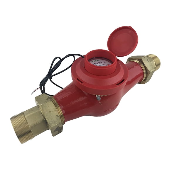 DAE MJn-200R 2" Hot Water Meter, Pulse Output + Couplings, Gallons