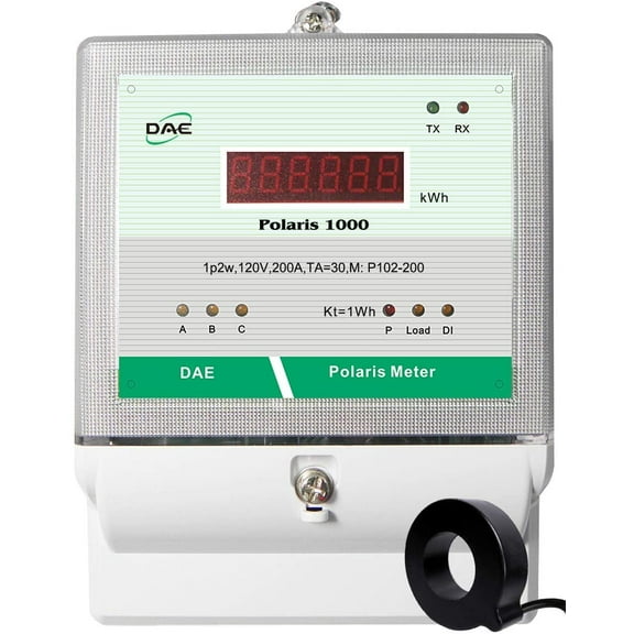 DAE P102-200-S Kit, 120V, 200A, 1P2W(1 hot wire, 1 Neutral), UL kWh Smart Submeter, 1 CT (dia. 1.02")