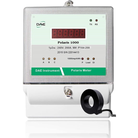 DAE P104-200-S Kit, 208/240V, 200A, 1P2W(2 hot wire), UL kWh Smart Submeter, 1 CT (dia. 1.02")