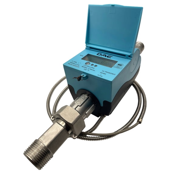 DAE U-100bf 1″ NSF61 Non-Lead Stainless Ultrasonic Flow Meter with RS485 communication, IP68, NPT Couplings, Cu Feet, ft³/h