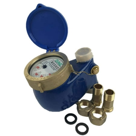 DAE V-75 Vertical Water Meter, 3/4" NPT Couplings, Measuring in Gallons