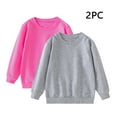 thumbnail image 1 of DAETIROS 2-Pack 100% Cotton Sweatshirt Set for Girls Crew Neck Soft Warm Long Sleeve Shirts, Ribbed Cuffs - Value Pack for Everyday Wear & Layering Gray Toddler, 1 of 1