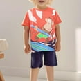 thumbnail image 1 of DAETIROS Boys Casual Outfit Sets-Comfy Cotton Fashion Graphic Short Sleeve Top and Shorts Boys Summer Clothes Orange Size 3 T, 1 of 8