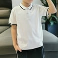 thumbnail image 1 of DAETIROS Boys Polo Shirts-Cotton Short Sleeve School Uniform Shirt Casual Boys Summer Clothing White Size 12 Years, 1 of 8