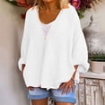 thumbnail image 1 of Fnooota Cardigans for Women, Long Sleeve V Neck Lightweight Spring and Fall Coats White Size L, 1 of 6