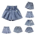 thumbnail image 1 of Vunhao Denim Short for Girls, Girl Shorts Clearance Girls Casual Shorts Girls Ripped Shorts Sleeveless Girls Shorts Blue Size 4-5 T, 1 of 9
