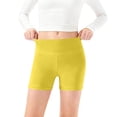 thumbnail image 1 of DAETIROS Girls Athletic Shorts High Waisted Nylon Spandex 4-Way Stretch Soft Compression Bike Dance Shorts Solid Yellow 1 Pack,Size 7-8 T, 1 of 6