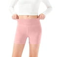 thumbnail image 1 of DAETIROS Girls Dance Shorts High Waisted Nylon Spandex 4-Way Stretch Soft Bike Athletic Compression Shorts Solid Pink 1 Pack,Size 9-10 T, 1 of 6