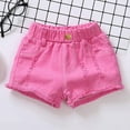 thumbnail image 1 of DAETIROS Girls Denim Shorts, Casual Cute Cotton Summer Solid Color Fashion Girls Lounge Shorts Hot Pink Size 1-2T, 1 of 8