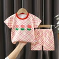 thumbnail image 1 of DAETIROS Girls Floral Outfit Sets-Soft Cotton Cute Short Sleeve T-Shirt and Shorts Girls Summer Clothes Multicolor Size 1-2T, 1 of 3