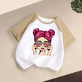 thumbnail image 1 of DAETIROS Girls Graphic T-Shirt, Short Sleeve Soft Cotton Comfy Cute Casual Crewneck Girls Summer Top Khaki Size 2 T, 1 of 5