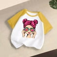 thumbnail image 1 of DAETIROS Girls Graphic T-Shirt, Soft Cotton Comfy Crewneck Cute Casual Short Sleeve Girls Summer Top Yellow Size 10 T, 1 of 5