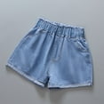 thumbnail image 1 of DAETIROS Girls Jeans Shorts, Casual Cute Summer Cotton Fashion Pull-On Lounge Shorts Blue Size 3-11 Years, 1 of 3