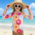 thumbnail image 1 of DAETIROS Girls Long Sleeve One Piece Swimsuit – Summer Zip Front Rash Guard Bathing Suit with High Cut Leg – UPF Sun Protective Swimwear, 1 of 6