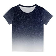 Vunhao Girls T-Shirt Clearance,Crew Neck Short Sleeve Beach Tie Dye Shirt Graphic Tee Multicolor Size 11-12 T