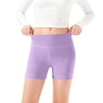 thumbnail image 1 of DAETIROS Girls Soft Bike Shorts High Waisted 4-Way Stretch Nylon Spandex Dance Athletic Compression Shorts Solid Purple 1 Pack,Size 11-12 T, 1 of 6