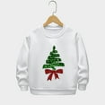 thumbnail image 1 of DAETIROS Girls White Sparkly Christmas Tree Top - Soft 100% Polyester Crew Neck Long Sleeve Holiday Shirt for 2T-11Y Girls Christmas Parties & Casual Outings,Size 5 T, 1 of 1