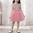 thumbnail image 1 of DAETIROS Kids Girls Flower Girl Dress Tulle Birthday Party Dress Soft Breathable Floral Print Ruffle Kids Little Girl Sizes 0-8 Years Pink,Size 0-1 T, 1 of 5