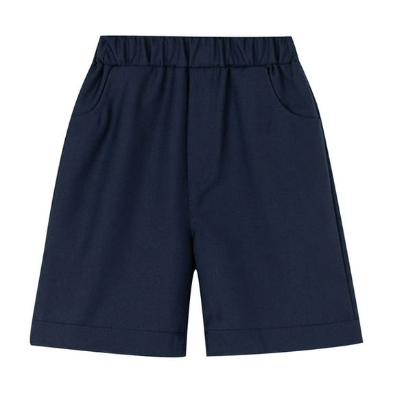 DAETIROS Little Boys Shorts, Casual Summer Fashion Cotton Pull-On Boys Shorts with Pockets Navy Size 3-4T