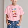 thumbnail image 1 of DAETIROS Little Boys T Shirt, Short Sleeve Soft Basic Crewneck Cute Cars Comfy Casual Boys Summer Tee Pink Size 9 T, 1 of 6