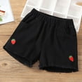 thumbnail image 1 of DAETIROS Little Girls Denim Shorts, Cotton Cute Fashion Summer Casual Graphic Girls Lounge Shorts Black Size 13 Years, 1 of 3