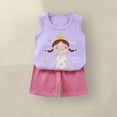 thumbnail image 1 of DAETIROS Little Girls Outfit Sets-Comfy Cotton Cute Tank Top and Shorts Girls Summer Clothes Purple Size 18 Months, 1 of 3