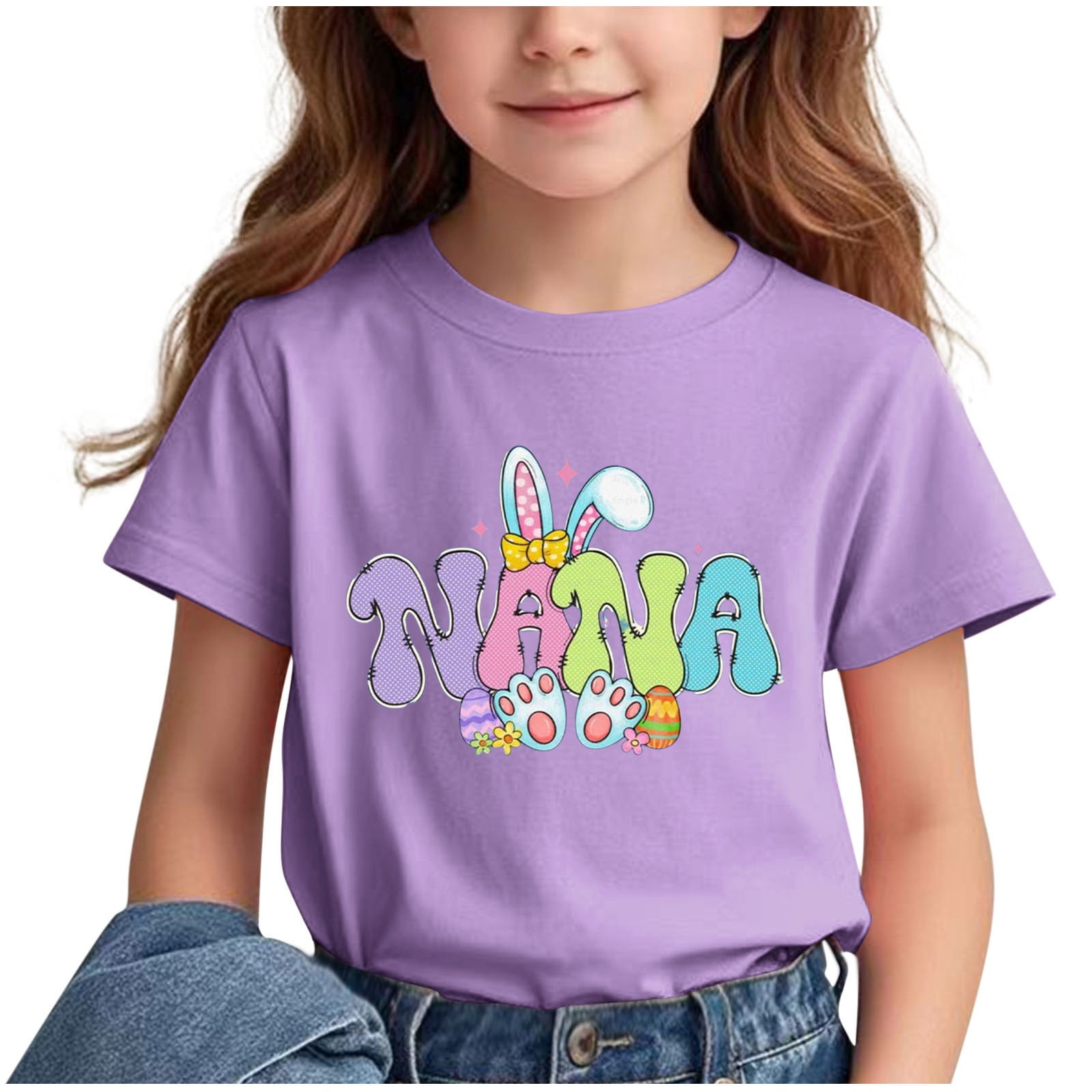 Junior Girls Softstyle T-Shirt - Purple, Medium, 100% Cotton Preshrunk - View #9