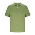 thumbnail image 1 of DAETIROS Mens Polos Shirts with Pocket-Fashion Short Sleeve Solid Mens Summer Clothes Green Size M-3XL, 1 of 6