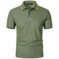 thumbnail image 1 of DAETIROS Mens Polo Shirts with Collar-Solid Short Sleeve Fashion Mens Summer Clothes Green Size S-3XL, 1 of 5