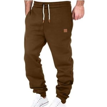 DAETIROS Mens Sweatpants with Pockets, Baggy Straight Leg Elastic Waist Drawstring Gym Mens Joggers Clearance Sale Brown