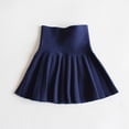 thumbnail image 1 of DAETIROS Navy Blue Girls School Skirt - High Waisted Cotton Pleated A-Line Mini Skirt with Elastic Waist for Kids & Teens,Size 13-14T, 1 of 6