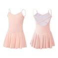 thumbnail image 1 of DAETIROS Pink Girls Ballet Leotard with Tutu Skirt Cross Back Dance Dress for Kids Kids Class & Recital Performance,Size 4-5T, 1 of 9