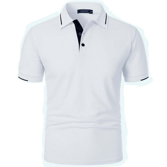 DAETIROS Polo Men Shirt on Solid Short Sleeve Fashion Mens Summer Clothes White Size S-3XL