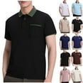 thumbnail image 1 of DAETIROS Polo Shirts for Men with Pocket-Solid Short Sleeve Fashion Mens Summer Clothes White Size S-4XL, 1 of 6