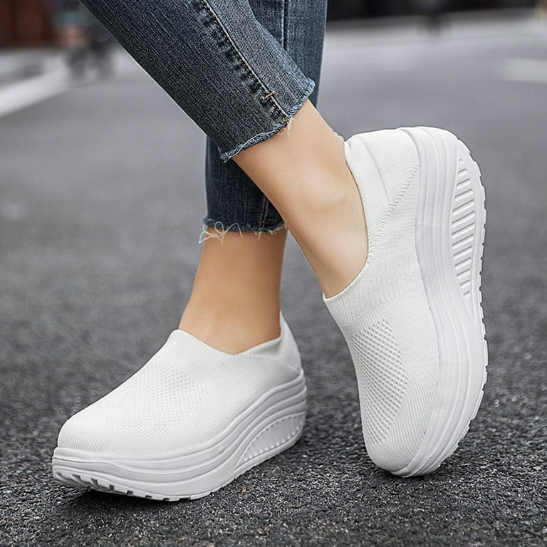 Thick sole slip on sneakers online