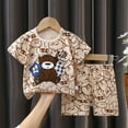 thumbnail image 1 of DAETIROS Toddler Boys Outfit Sets-Comfy Cotton Short Sleeve Top and Cute Shorts Boys Summer Clothes Multicolor Size 1-2T, 1 of 3