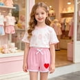 thumbnail image 1 of DAETIROS Toddler Girls Shorts, Casual Comfy Cotton Drawstring Fashion Heart Girls Leisure Shorts Pink Size 7-8 T, 1 of 3