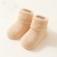 thumbnail image 1 of DAETIROS Unisex Kids Terry Sock Booties 100% Cotton - Non-Slip Stay-On Grips for Kids Newborn 0-6 6-12 Months, Beige (1 Pair),Size 1-2T, 1 of 3