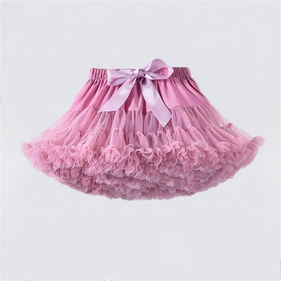 DAETIROS Watermelon Red Girls Tutu Skirt Fluffy Tulle Ballet Skirt with Satin Bow for Birthday Party Princess Dress Up Outfit Kids Kids,Size 0-2 T