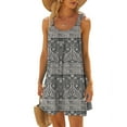 thumbnail image 1 of DAETIROS Womens Casual Dresses Printed Round Neck Thin Dress Dark Gray Size S, 1 of 5