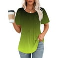 Fnooota Womens T Shirts, Fold Printed Casual Short Sleeve Crew Neck