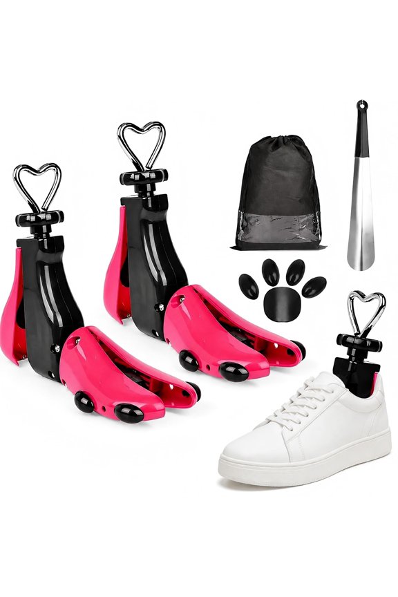 2-Pack Shoe Stretcher for Men & Women, Adjustable Length & Width Shoe Expander, Relieves Pressure from Tight Boots, Sneakers & Heels