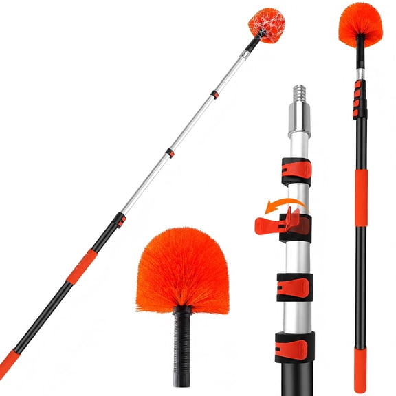 DAEX 26 FT Cobweb Duster with 4-Stage Telescopic Aluminum Pole, Extends 5-20 FT for Indoor & Outdoor