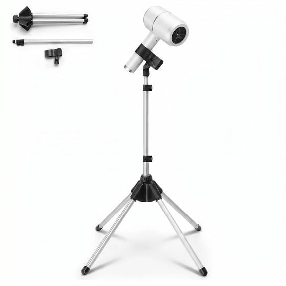 DAEX Adjustable Hair Dryer Stand - 29-59 Inch, 360-Degree Rotating Blow Dryer Holder with Universal Clip for Bathroom, Black