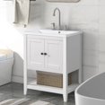 DAFANYA 24'' White Bathroom Sink Wood Single Vanity with