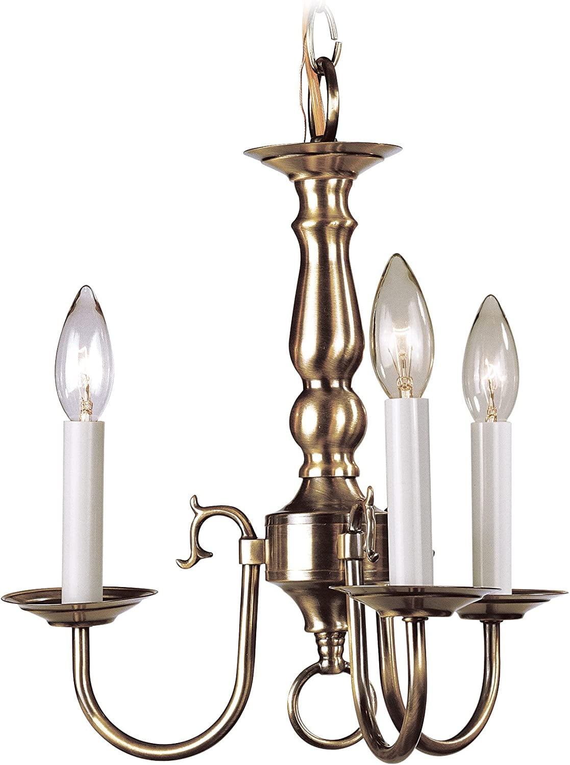 Antique Brass 14'' Mini Candle Chandelier