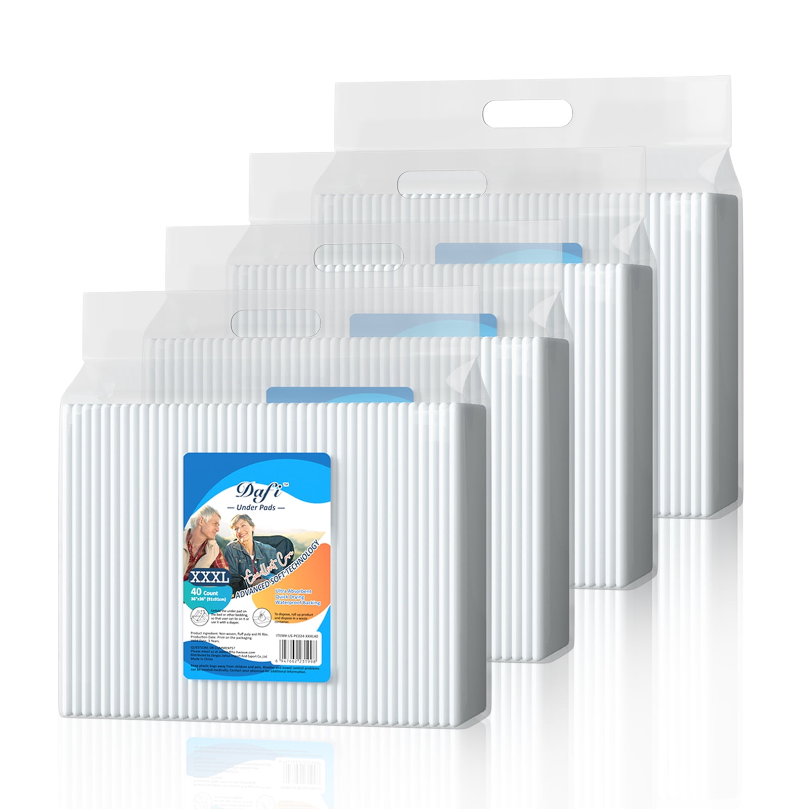 DAFI Disposable Incontinence Bed Pads Extra Large 36"x 36"(160 Count ...